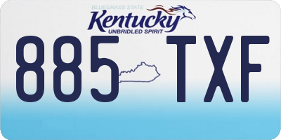 KY license plate 885TXF