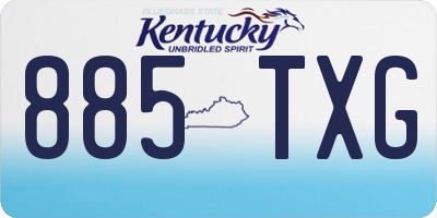 KY license plate 885TXG