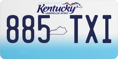 KY license plate 885TXI
