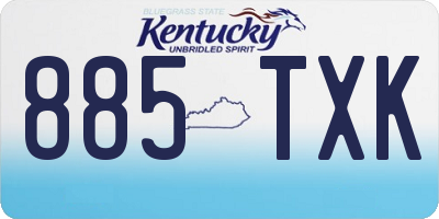 KY license plate 885TXK
