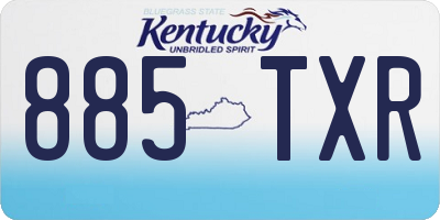 KY license plate 885TXR