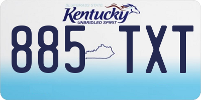 KY license plate 885TXT