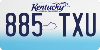 KY license plate 885TXU