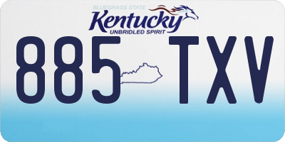KY license plate 885TXV