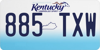 KY license plate 885TXW