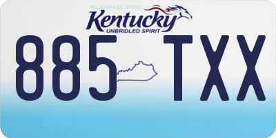 KY license plate 885TXX