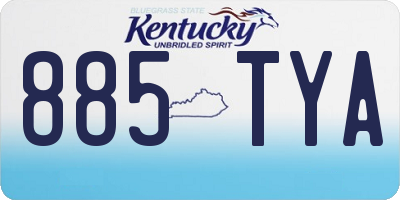 KY license plate 885TYA