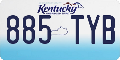 KY license plate 885TYB