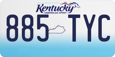 KY license plate 885TYC