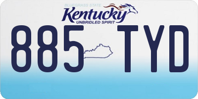 KY license plate 885TYD