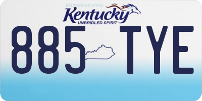 KY license plate 885TYE