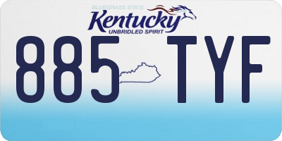 KY license plate 885TYF