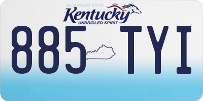 KY license plate 885TYI