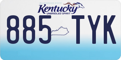KY license plate 885TYK
