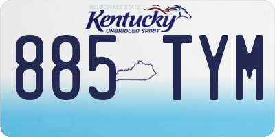 KY license plate 885TYM