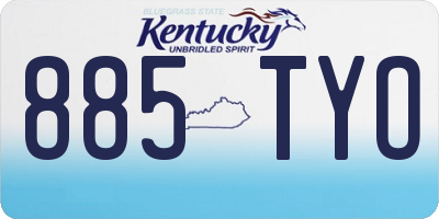 KY license plate 885TYO