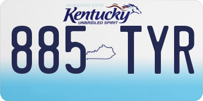 KY license plate 885TYR
