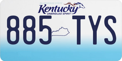 KY license plate 885TYS