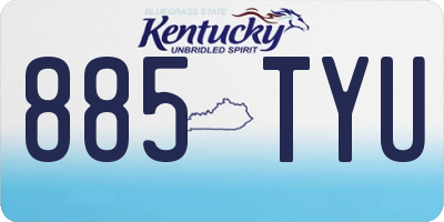 KY license plate 885TYU
