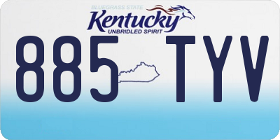 KY license plate 885TYV