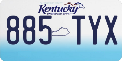 KY license plate 885TYX