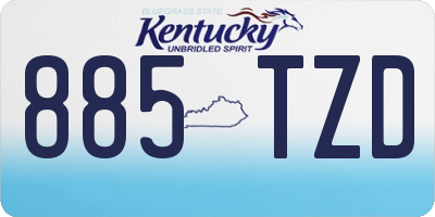 KY license plate 885TZD