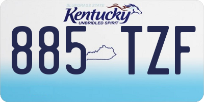 KY license plate 885TZF