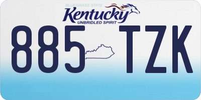 KY license plate 885TZK