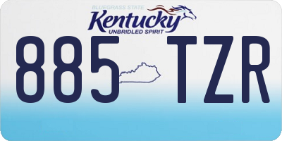 KY license plate 885TZR