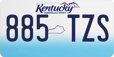 KY license plate 885TZS