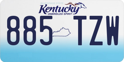 KY license plate 885TZW