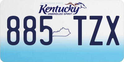 KY license plate 885TZX