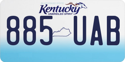 KY license plate 885UAB