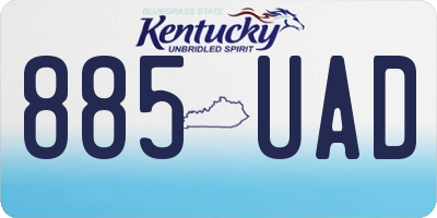 KY license plate 885UAD