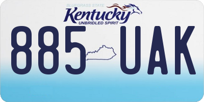 KY license plate 885UAK