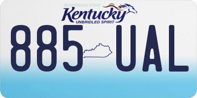 KY license plate 885UAL