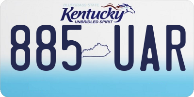 KY license plate 885UAR