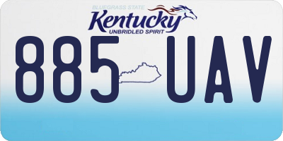KY license plate 885UAV