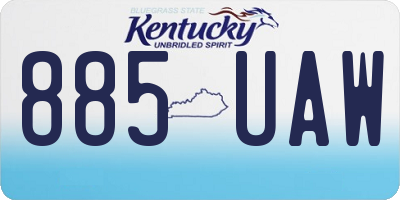 KY license plate 885UAW