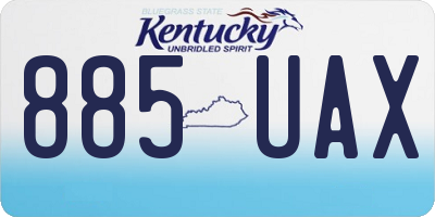 KY license plate 885UAX