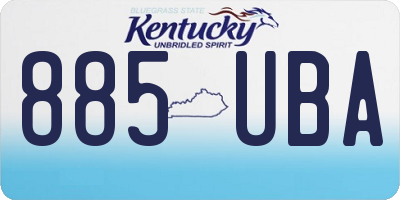 KY license plate 885UBA