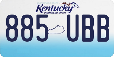 KY license plate 885UBB