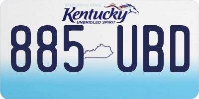 KY license plate 885UBD