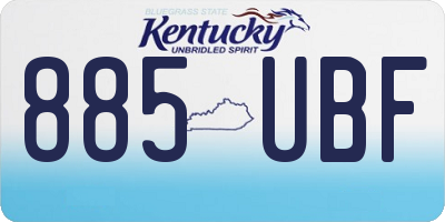 KY license plate 885UBF