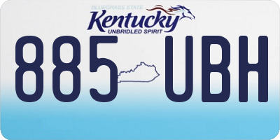 KY license plate 885UBH