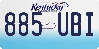 KY license plate 885UBI