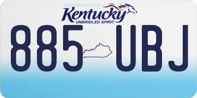 KY license plate 885UBJ