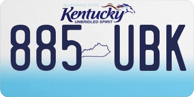 KY license plate 885UBK