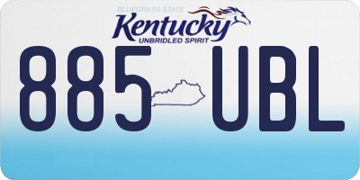 KY license plate 885UBL