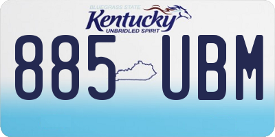 KY license plate 885UBM